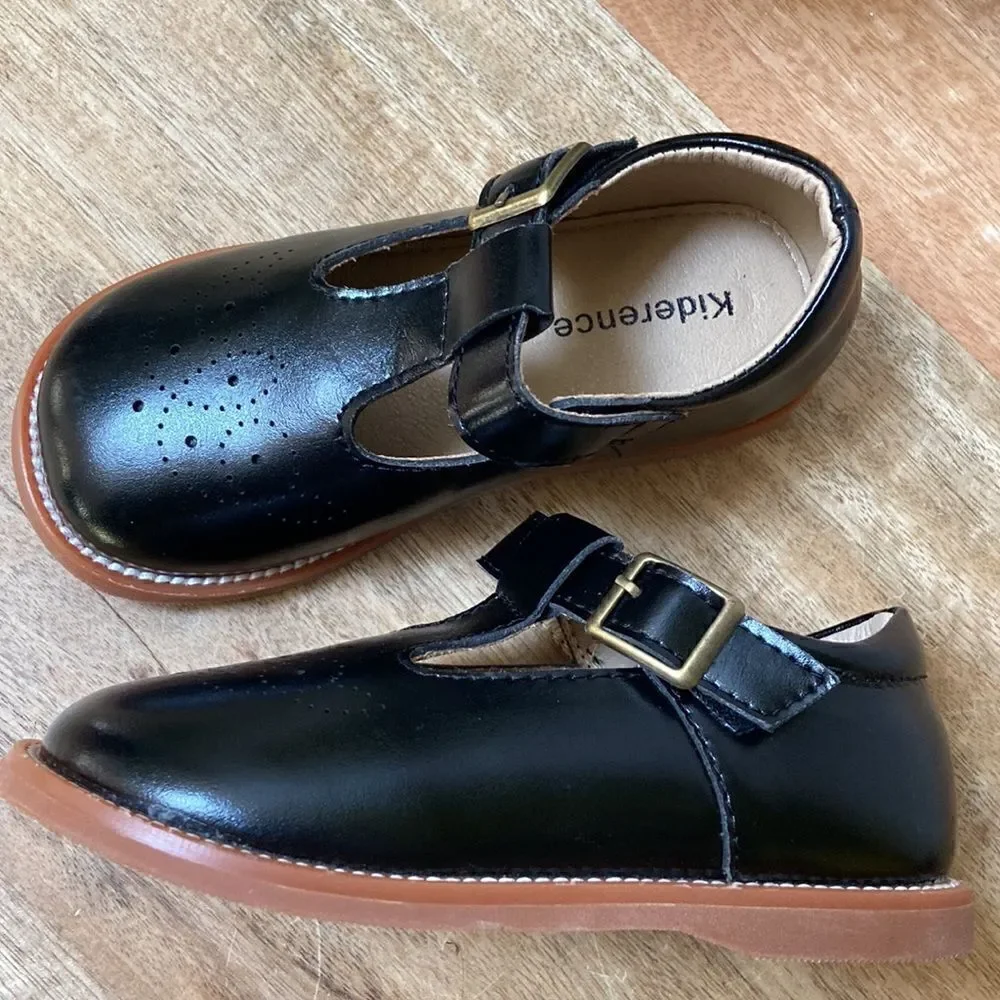 Kiderence Girls Flat Dress Shoes School Oxfords Mary Jane Black Shoe New